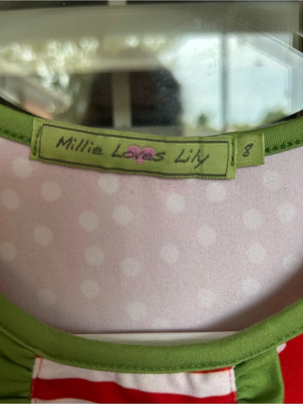 Millie Loves Lily Girls' Red & White Holiday Tree Print Dress